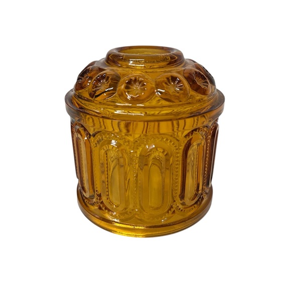 LE Smith Moon & Star Amber 2 piece Fairy Lamp candle holder excellent condition - Picture 6 of 9